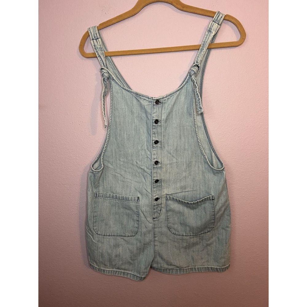 BDG Chambray Denim Blue Romper Shortalls Jumper Size Small